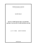 Quản lý thiết bị dạy học tại trường đại học tài nguyên và môi trường hà nội   