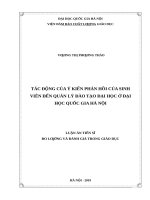 Tác động của ý kiến phản hồi của sinh viên đến quản lý đào tạo đại học ở đại học quốc gia hà nội 