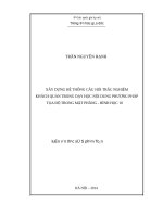 Xây dựng hệ thống câu hỏi trắc nghiệm khách quan trong dạy học nội dung phương pháp tọa độ trong mặt phẳng   hình học 10   