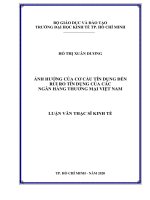 Ảnh hưởng của cơ cấu tín dụng đến rủi ro tín dụng của các ngân hàng thương mại việt nam 