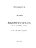 Quản lý phát triển năng lực giáo viên mẫu giáo theo tiếp cận kĩ năng nghề đáp ứng theo yêu cầu đổi mới giáo dục mầm non  