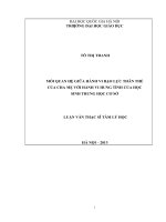 Mối quan hệ giữa hành vi bạo lực thân thể của cha mẹ với hành vi hung tính của học sinh trung học cơ sở  luận văn ths  tâm lý học 