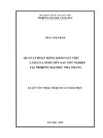 Quản lý hoạt động khảo sát việc làm của sinh viên sau tốt nghiệp tại trường đại học nha trang 