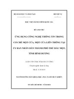 Ứng dụng công nghệ thông tin trong cơ chế một cửa, một cửa liên thông tại UBND thành phố thủ dầu một, tỉnh bình dương 