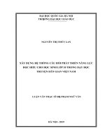 Xây dựng hệ thống câu hỏi phát triển năng lực đọc hiểu cho học sinh lớp 10 trong dạy học truyện dân gian việt nam 