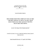 Một số biện pháp phát triển kỹ năng tự học cho học sinh qua sử dụng tài liệu tham khảo trong dạy học lịch sử ở trường trung học phổ thông   