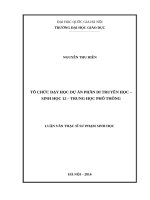 Tổ chức dạy học dự án phần di truyền học   sinh học 12  trung học phổ thông 