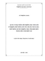 Quản lý hoạt động bồi dưỡng học sinh giỏi ở trường phổ thông dân tộc nội trú trung học phổ thông huyện mường nhé, tỉnh điện biên trong bối cảnh hiện nay 