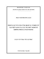 Pháp luật về cung ứng dịch vụ ví điện tử tại việt nam của các tổ chức kinh tế không phải là ngân hàng 