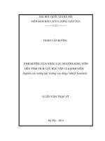 Ảnh hưởng của năng lực người giảng viên đến tính tích cực học tập của sinh viên (nghiên cứu trường hợp trường cao đẳng CNQT sonadezi)   