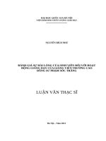 Đánh giá sự hài lòng của sinh viên đối với hoạt động giảng dạy của giảng viên trường cao đẳng sư phạm sóc trăng   