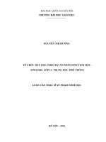 Tổ chức dạy học theo dự án phần sinh thái học   sinh học lớp 12   trung học phổ thông   