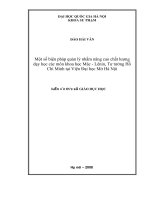 Một số biện pháp quản lý nhằm nâng cao chất lượng dạy học các môn khoa học mác   lênin, tư tưởng hồ chí minh tại viện đại học mở hà nội   