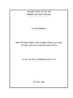 Thiết kế hoạt động trải nghiệm trong dạy học văn học dân gian cho học sinh lớp 10 