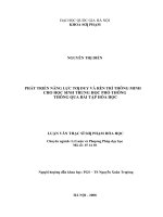 Phát triển năng lực tư duy và rèn trí thông minh cho học sinh trung học phổ thông thông qua bài tập hóa học   