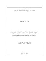 Đánh giá mức độ ảnh hưởng của các yếu tố đến tính tích cực học tập của học viên trường trung cấp cảnh sát vũ trang   