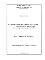 Dạy học theo hướng phát triển năng lực người học nội dung hệ phương trình trong trường trung học phổ thông   