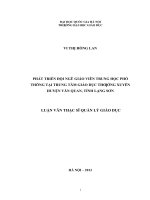 Phát triển đội ngũ giáo viên trung học phổ thông tại trung tâm giáo dục thường xuyên huyện văn quan, tỉnh lạng sơn   