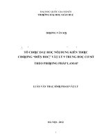 Tổ chức dạy học nội dung kiến thức chương điện học vật lý 9 trung học cơ sở theo phương pháp lamap   