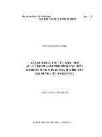 Kết quả điều trị của kiểu thở áp lực kiểm soát thể tích mục tiêu ở trẻ sơ sinh non tháng suy hô hấp tại bệnh viện nhi đồng 2 