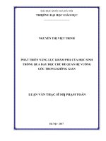 Phát triển năng lực khám phá của học sinh thông qua dạy học chủ đề quan hệ vuông góc trong không gian    