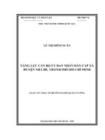 Năng lực cán bộ ủy ban nhân dân cấp xã huyện nhà bè, thành phố hồ chí minh 