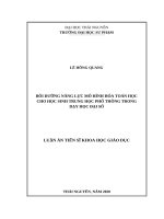 Bồi dưỡng năng lực mô hình hóa toán học cho học sinh trung học phổ thông trong dạy học đại số  