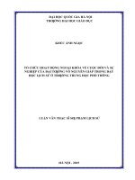 Tổ chức hoạt động ngoại khóa về cuộc đời và sự nghiệp của đại tướng võ nguyên giáp trong dạy học lịch sử ở trường trung học phổ thông   
