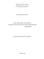 Quản lý hoạt động chủ nhiệm lớp ở trường trung học phổ thông thành phố điện biên phủ tỉnh điện biên  