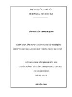 Tuyển chọn, xây dựng và sử dụng bài tập bồi dưỡng đội tuyển học sinh giỏi hoá học trường trung học cơ sở   