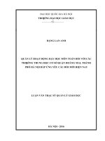 Quản lý hoạt động dạy học môn toán tại các trường trung học cơ sở quận hoàng mai, thành phố hà nội đáp ứng yêu cầu đổi mới giáo dục hiện nay   