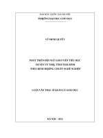 Phát triển đội ngũ giáo viên tiểu học huyện vũ thư, tỉnh thái bình theo định hướng chuẩn nghề nghiệp   14 