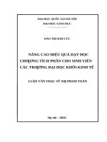 Nâng cao hiệu quả dạy học chương tích phân cho sinh viên các trường đại học khối kinh tế   