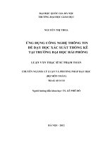 Ứng dụng công nghệ thông tin để dạy học xác suất thống kê tại trường đại học hải phòng   