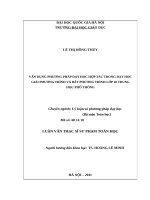 Vận dụng phương pháp dạy học hợp tác trong dạy học giải phương trình và bất phương trình lớp 10 trung học phổ thông   