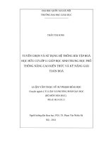 Tuyển chọn và sử dụng hệ thống bài tập hóa học hữu cơ lớp 11 giúp học sinh trung học phổ thông nâng cao kiến thức và kỹ năng giải toán hóa 