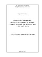 Quản lý hoạt động dạy học theo quan điểm quản lý sự thay đổi ở trường trung học phổ thông tân trào – tỉnh tuyên quang 