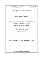 Quản lý nhà nước về giảm nghèo bền vững trên địa bàn huyện củ chi, thành phố hồ chí minh 