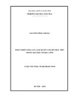 Phát triển năng lực giải quyết vấn đề thực tiễn trong dạy học số học lớp 6001 