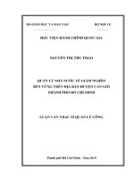 Quản lý nhà nước về giảm nghèo bền vững trên địa bàn huyện cần giờ, thành phố hồ chí minh 