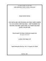 Xây dựng bộ chỉ số đánh giá thực hiện nhiệm vụ của giảng viên đại học – thử nghiệm tại đại học khoa học tự nhiên – ĐHQGHN 