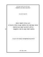 Phát triển năng lực sử dụng công nghệ thông tin cho học sinh trong dạy học lịch sử lớp 10 ở trường trung học phổ thông 