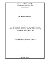 Quản lý hoạt động chăm sóc   giáo dục trẻ mẫu giáo lớn quận hải an thành phố hải phòng theo bộ chuẩn phát triển trẻ 5 tuổi 