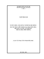 Tuyển chọn, xây dựng và sử dụng hệ thống bài tập thực tiễn trong dạy học học phần hóa học hữu cơ lớp 12 ở trường trung học phổ thông   