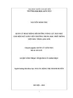 Quản lý hoạt động bồi dưỡng năng lực dạy học cho đội ngũ giáo viên trường trung học phổ thông việt bắc tỉnh lạng sơn 