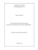 Quản lí hoạt động nghiên cứu khoa học của học sinh các trường dân tộc nội trú tỉnh điện biên   