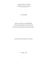 Quản lý công tác chủ nhiệm lớp ở trường phổ thông dân tộc nội trú trung học phổ thông huyện mường nhé   
