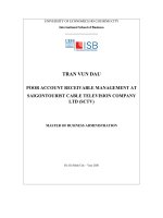 Poor account receivable management at saigontourist cable television company ltd (SCTV) 