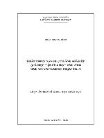 Phát triển năng lực đánh giá kết quả học tập của học sinh cho sinh viên ngành sư phạm toán 
