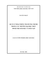 Quản lý hoạt động thanh tra nội bộ trong các trường đại học trực thuộc bộ giáo dục và đào tạo 